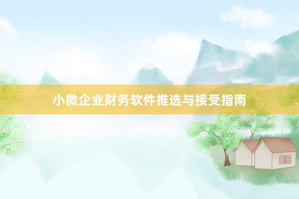 小微企业财务软件推选与接受指南